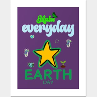 make everyday earth day 2024 gift april 22 Cute Teacher  Lover Rainbow Posters and Art